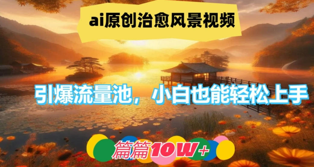 ai原创治愈风景视频，引爆流量池，小白也能轻松上手，篇篇10w+【项目拆解】