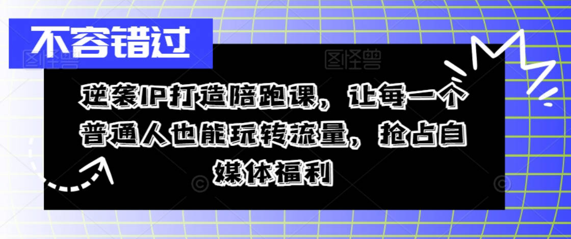 逆袭IP打造陪跑课，从0到1打造IP，精准定位+高效起号，抢占自媒体福利