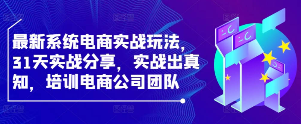 最新系统电商实战玩法，31天实战分享，实战出真知，培训电商公司团队