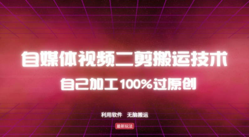 详细教你自媒体视频二剪搬运技术，自己加工100%过原创，无脑搬运