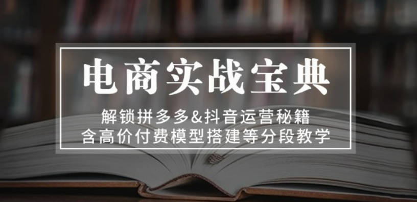 老陶电商实战宝典 解锁拼多多&抖音运营秘籍 含高价付费模型搭建等分段教学