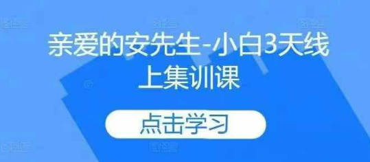 亲爱的安先生-小白3天线上集训课,个人品牌构建实战课