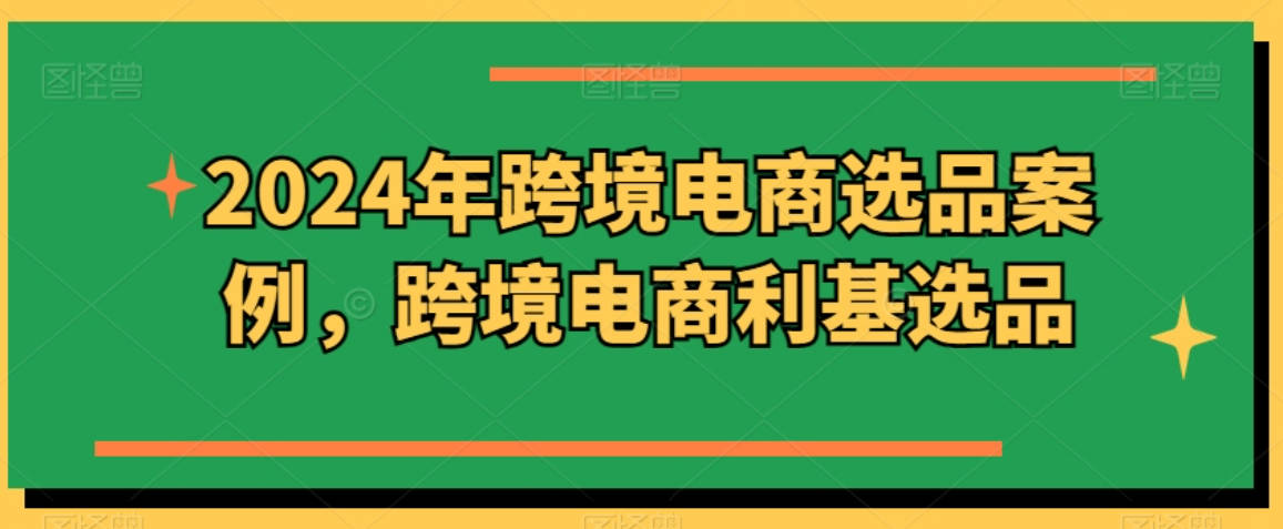 阿甘2024年跨境电商选品案例，跨境电商利基选品（更新11月）