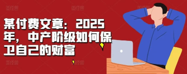 某付费文章：2025年，中产阶级如何保卫自己的财富