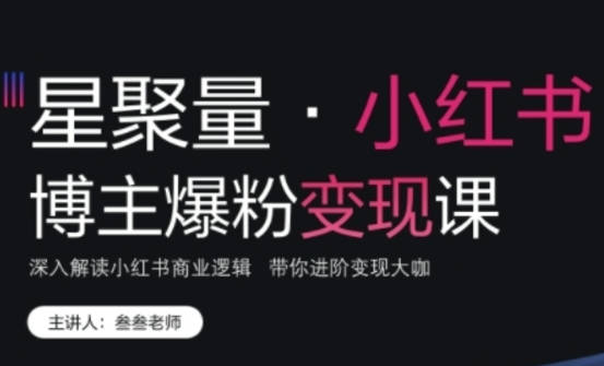 叁叁老师小红书博主爆粉变现课，深入解读小红书商业逻辑，带你进阶变现大咖