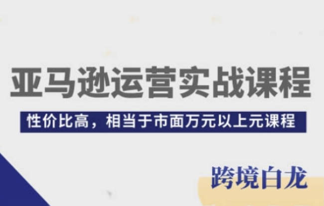 亚马逊运营实战课程，亚马逊从入门到精通，性价比高，相当于市面万元以上元课程