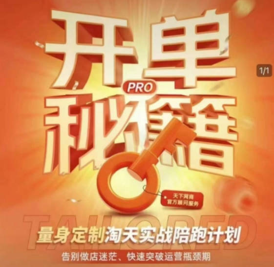 淘宝开单秘籍PRO，量身定制淘天实战陪跑计划，告别做店迷茫、快速突破运营瓶颈期