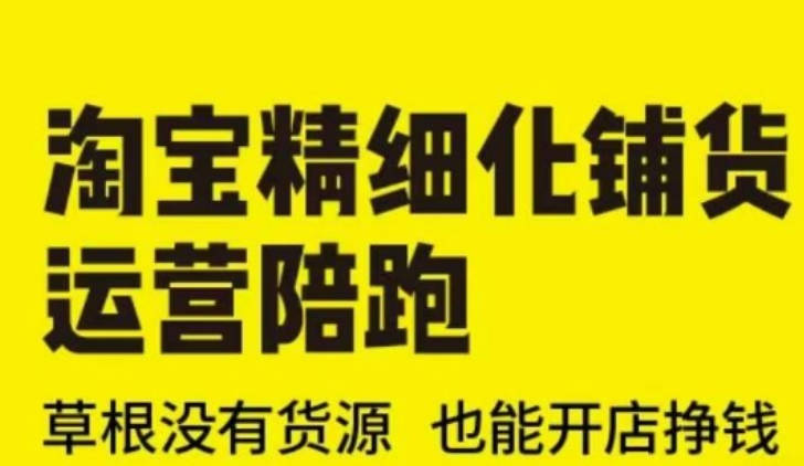 淘宝精细化铺货运营陪跑(部分更新至2025)，草根没有货源 也能开店挣钱